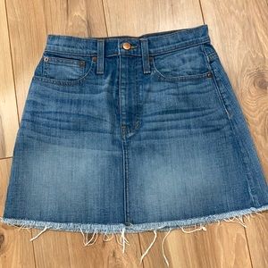 Stretch denim mini skirt